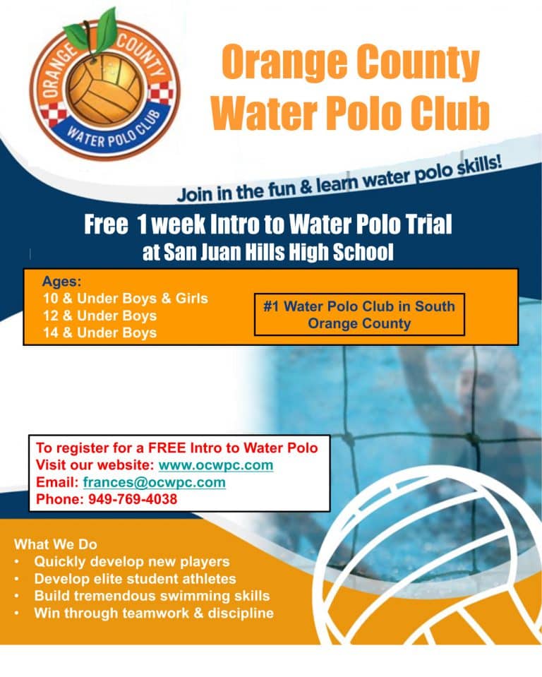 Free Intro to Water Polo at San Juan Hills HS Orange County Water